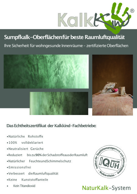 KalkKind Naturkalk-System - Broschüre über Sumpfkalkputz - Malermeister Smole Sossenheim
